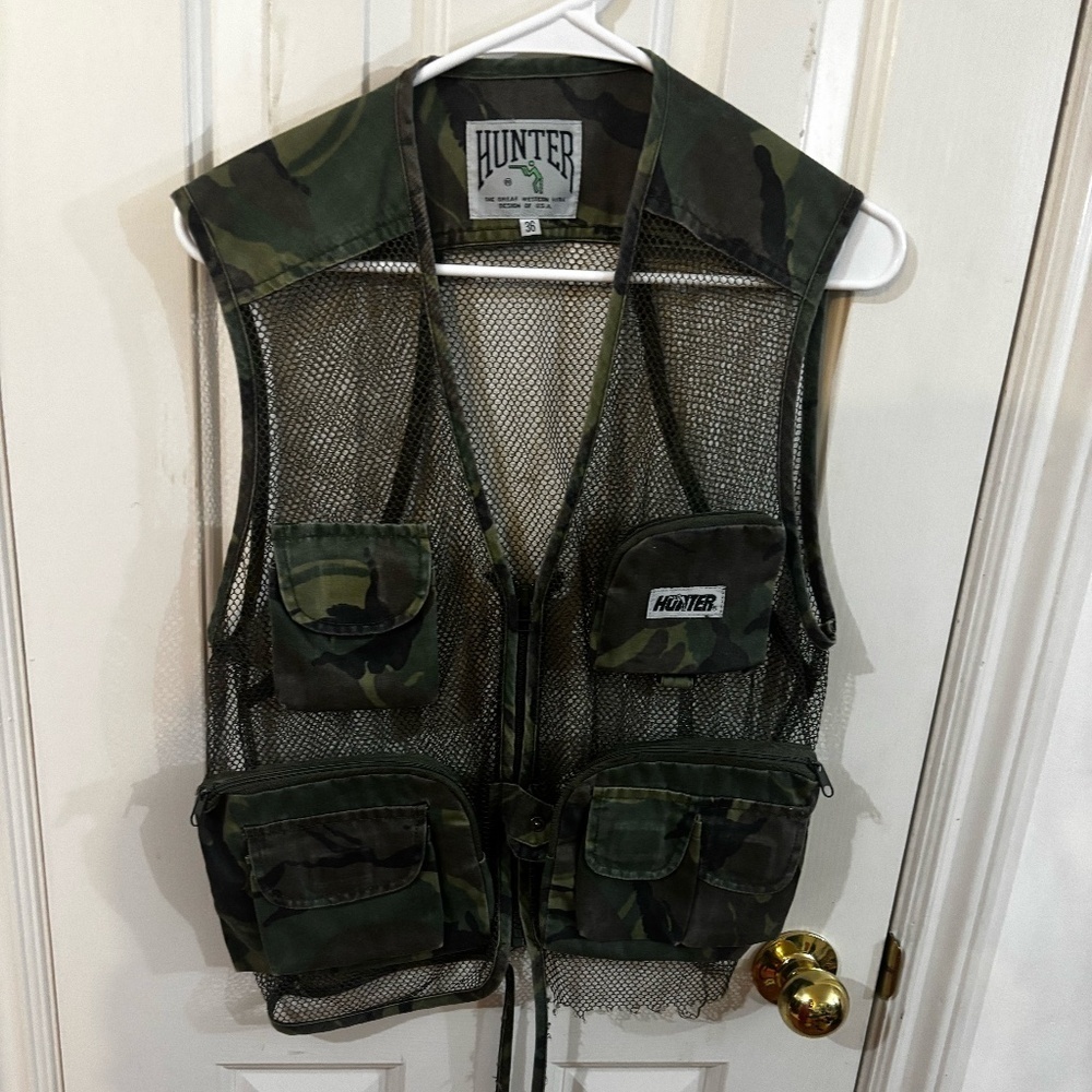 vintage thrift distressed army vest mesh taking offers